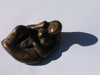 bronze, sculpture, liegende